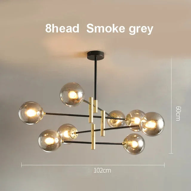 Afralia™ Modern Golden/Black Glass Chandeliers for Home and Commercial Spaces