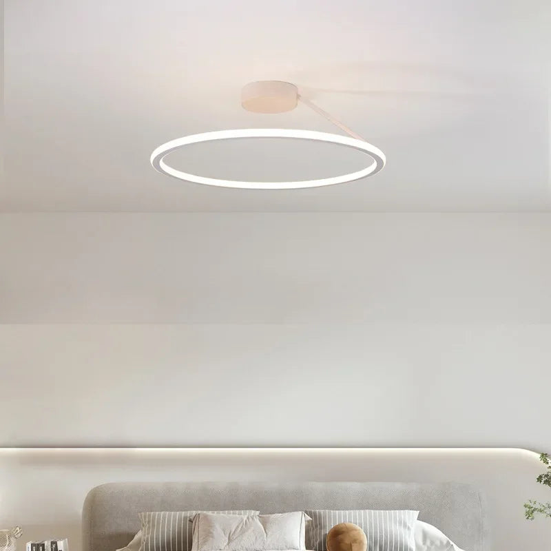 Afralia™ Modern Circle LED Chandelier for Living Room Dining Bedroom Kitchen Pendant Light Fixture