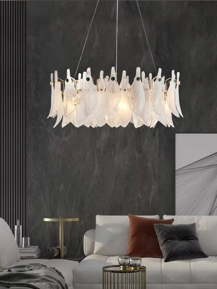 Afralia™ Cloud Mist Glass Chandelier with G9 Light Source - Luxury Home Decoration