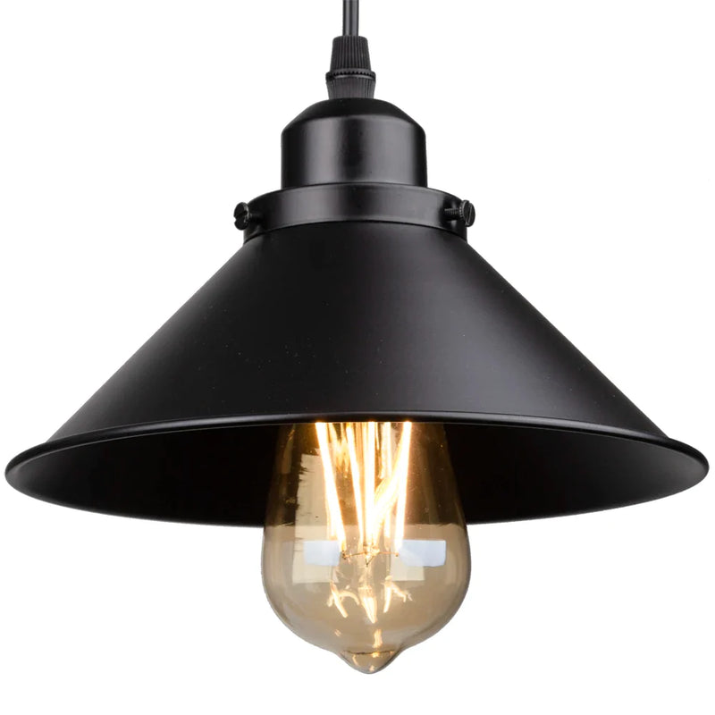 Afralia™ Industrial Black Pendant Light Dimmable Kitchen Ceiling Fixture