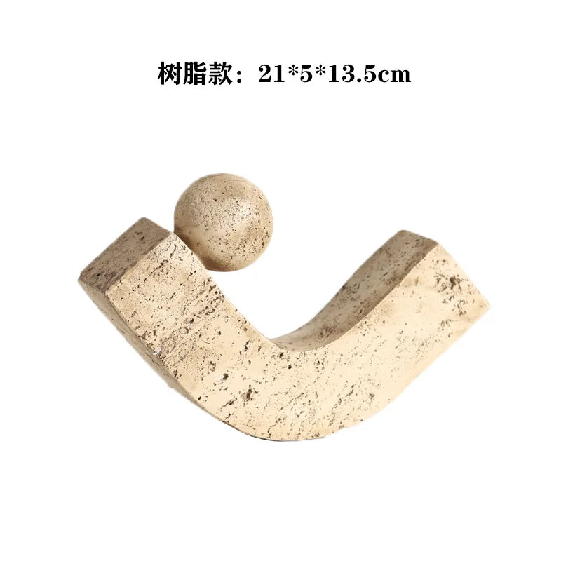Afralia™ Geometric Natural Stone Ornaments Modern Crafts Desk Decoration