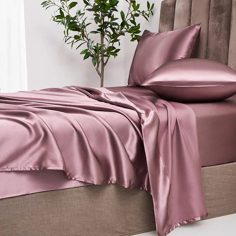 Afralia™ Luxury Satin Sheet Set: High End Rayon, 4 Pieces, King Queen Twin Full