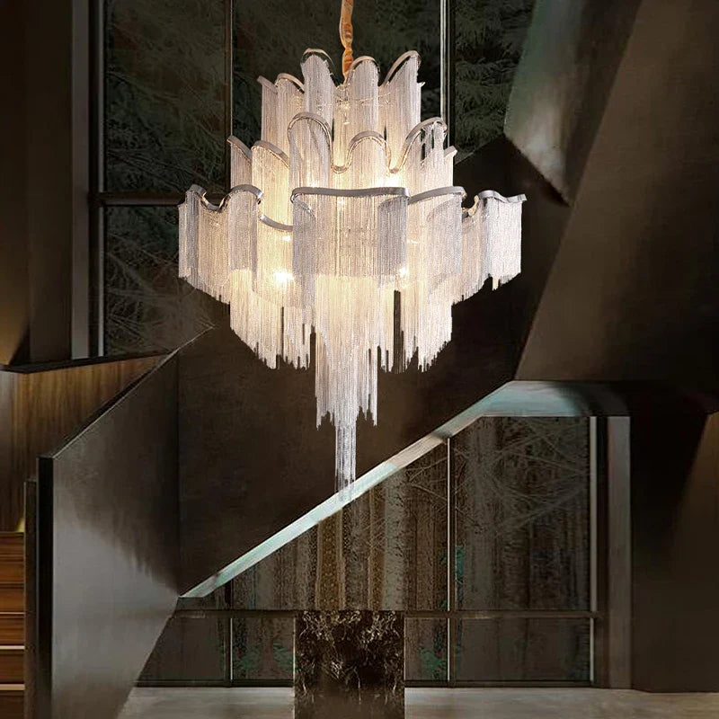 Afralia™ Modern Luxury Tassel Chandelier for Home Decor Lighting