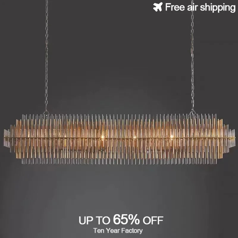 Afralia™ Copper Glass LED Chandelier: Modern Art Deco Dining Room Ceiling Light