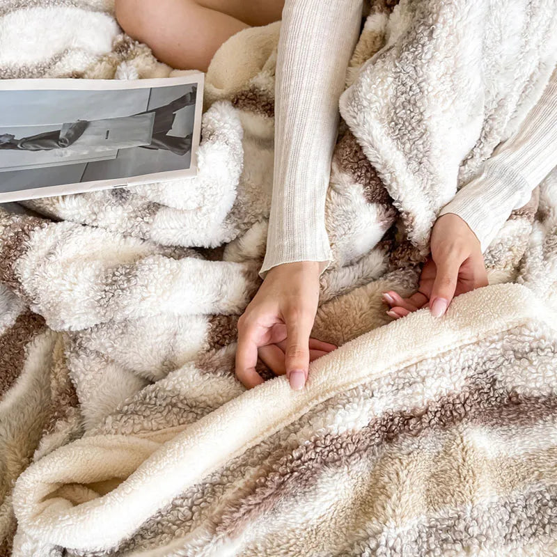 Afralia™ Luxury Rabbit Plush Blanket: Soft, Thick, Multifunctional Bedspread for Home and Office