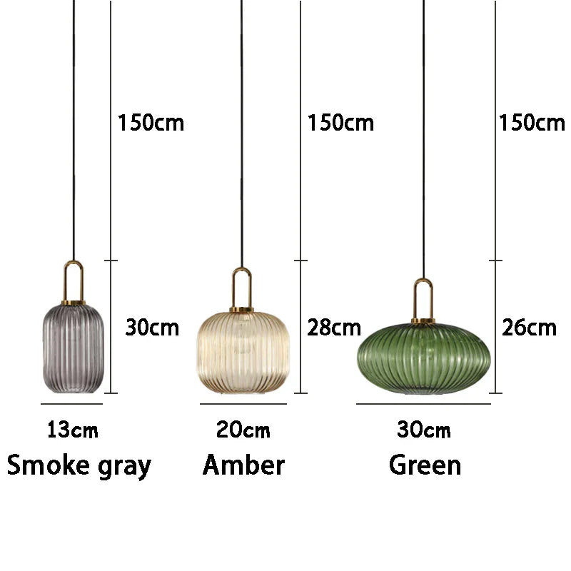Afralia™ Pumpkin Glass Nordic Pendant Lights for Bedroom Dining Kitchen Island