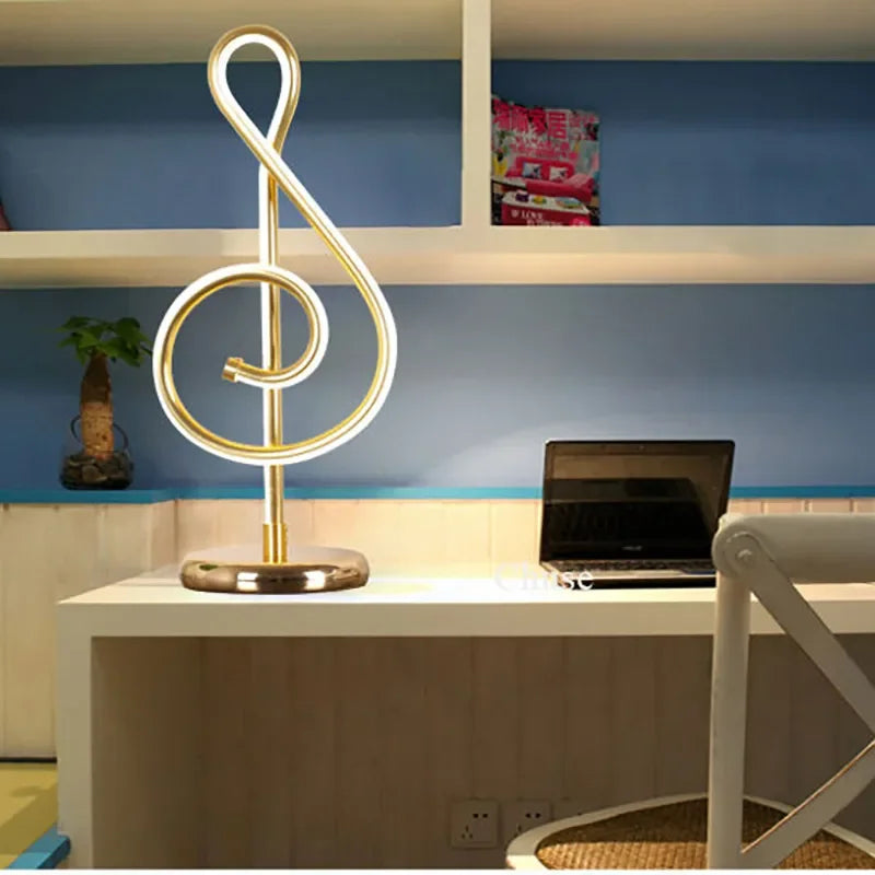 Afralia™ Musical Note RGB LED Night Light Desk Lamp