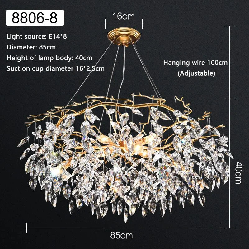 Afralia™ Vintage Crystal Ceiling Lamp LED Chandelier for Living Room & Bedroom