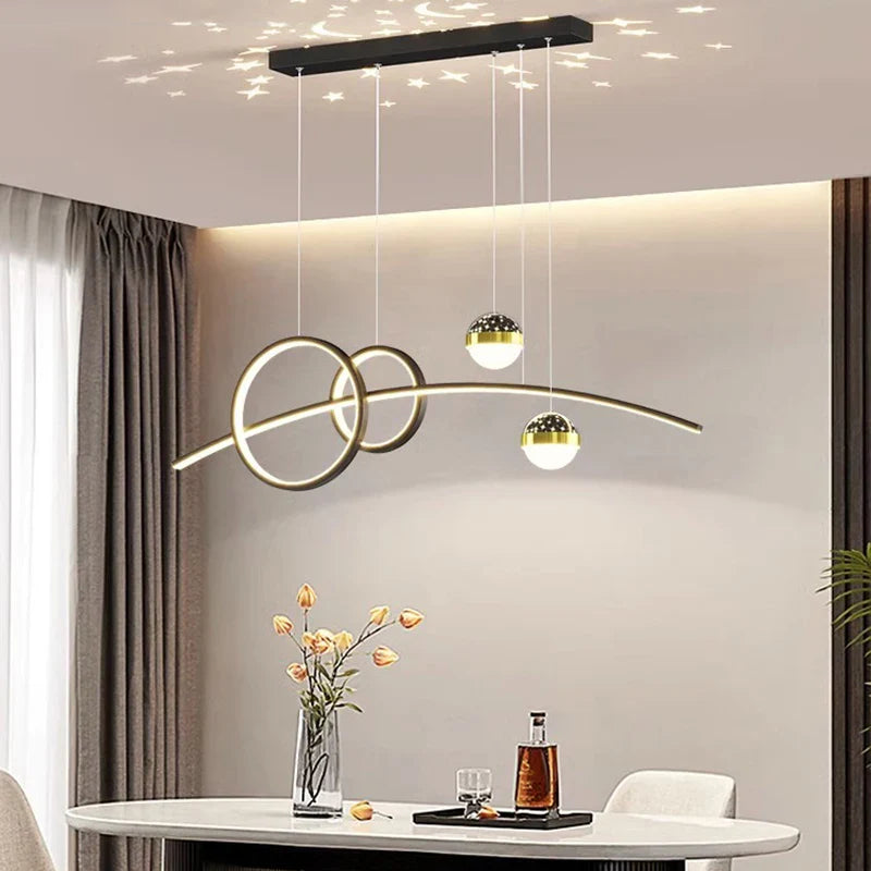 Afralia™ Modern Indoor LED Pendant Ceiling Chandelier for Dining Room