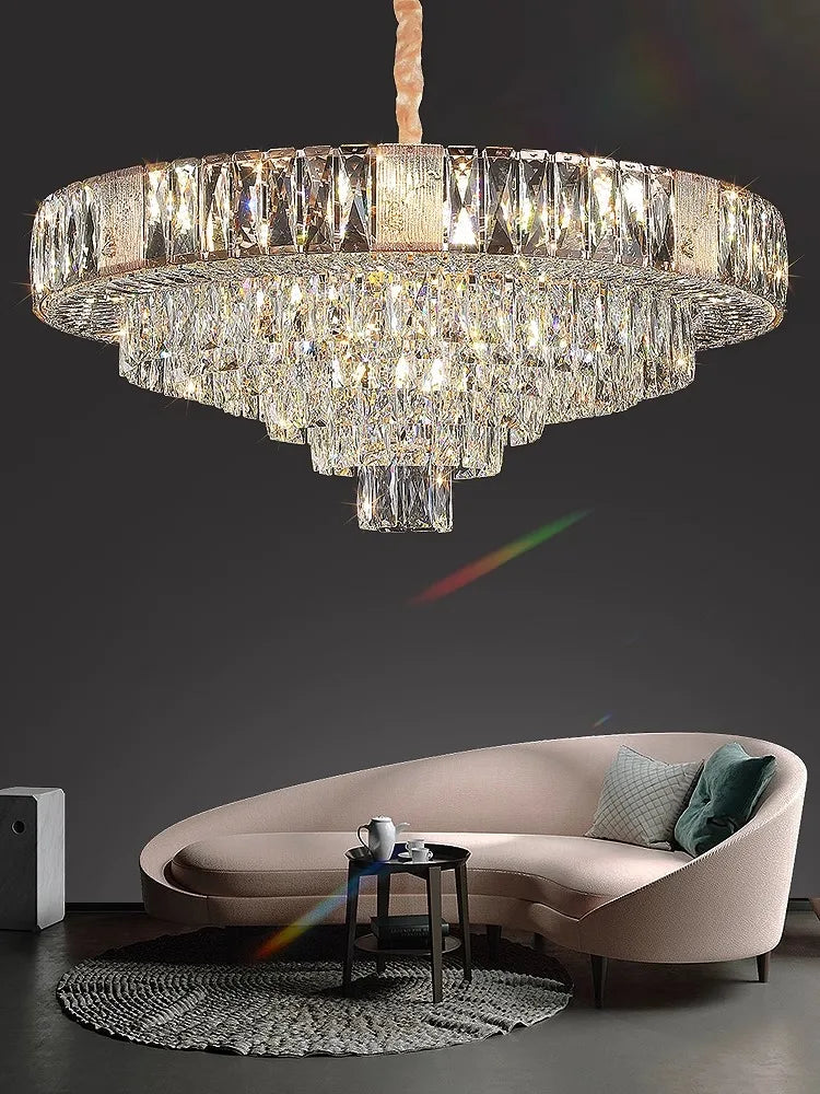 Afralia™ Clear Crystal Chandelier for Elegant Home Décor and Dining Room Ambiance
