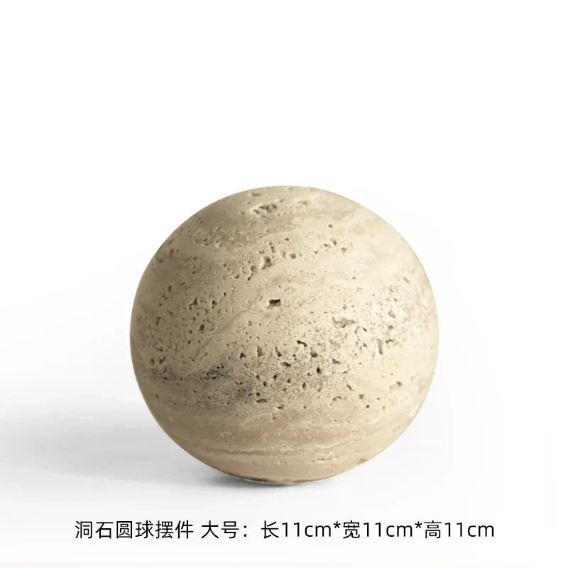 Afralia™ Marble Stone Ball Sculpture for Home Decoration