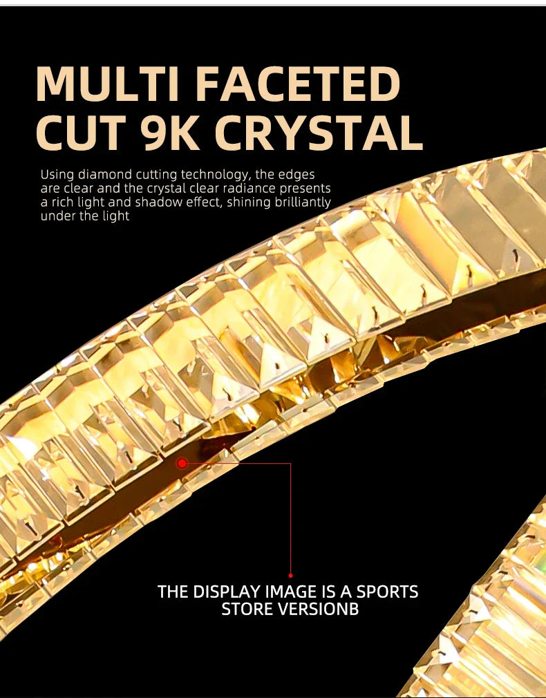 Afralia™ Luxury Crystal Ring Chandelier - Elegant Pendant Light Fixture for Living Room