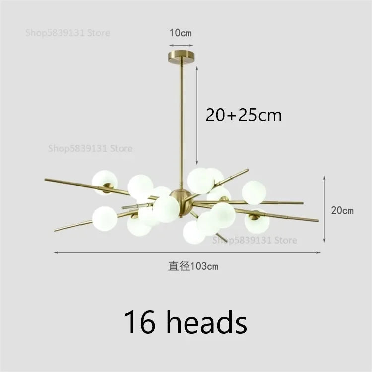 Afralia™ LED Glass Ball Pendant Light: Modern Nordic Chandelier for Living Room, Dining Room, and Cafe