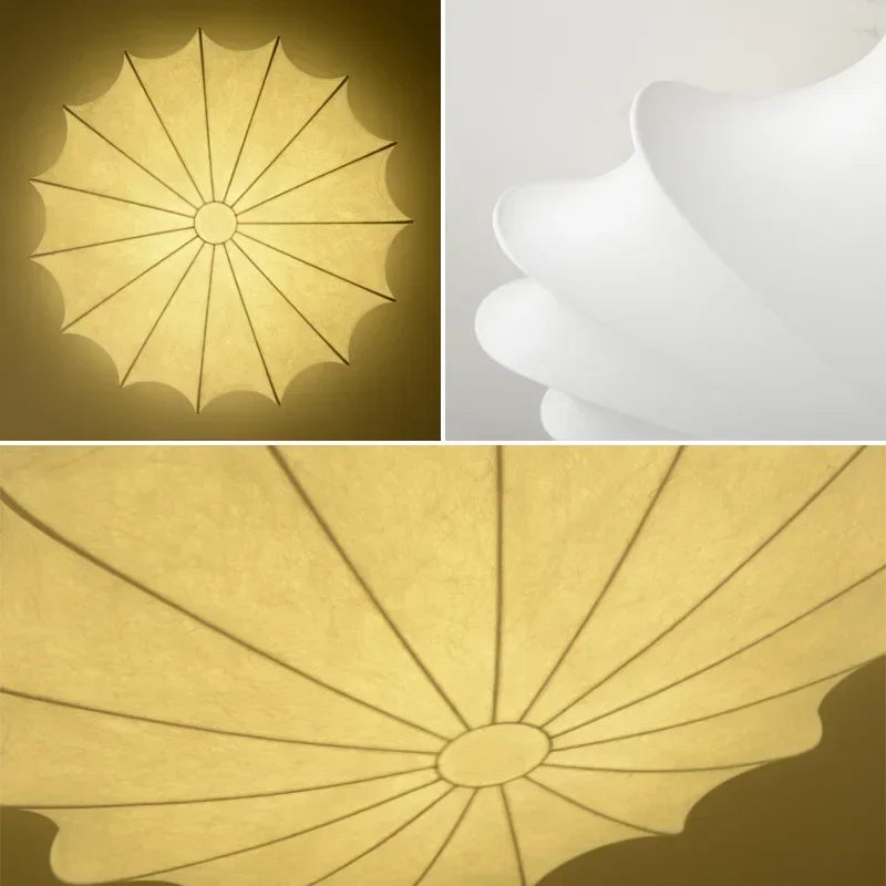Afralia™ White Cloud Chandelier | Modern Nordic Silk Ceiling Light | LED Indoor Lighting