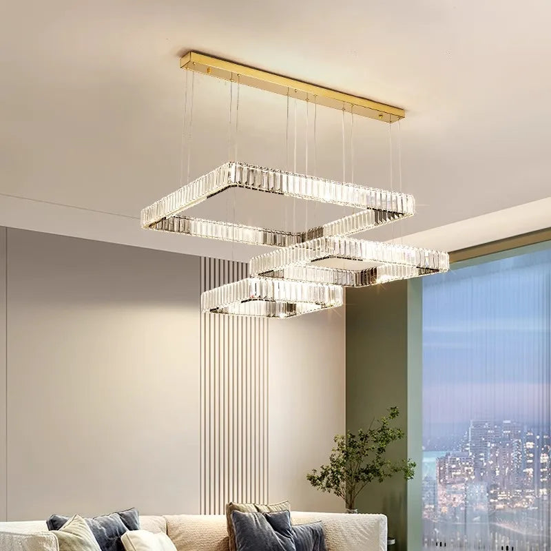 Afralia™ Modern Crystal Pendant Chandelier for Living and Dining Room Lighting