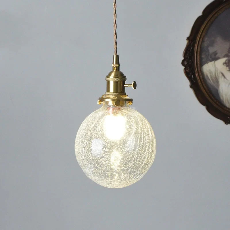 Afralia™ Copper Glass LED Pendant Light for Modern Home Decor