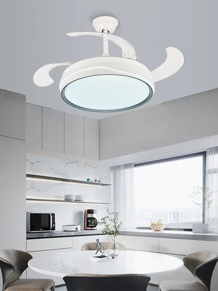 Afralia™ Ceiling Fan Light Remote Control LED Lamp for Bedroom, Dining Room Home Appliance