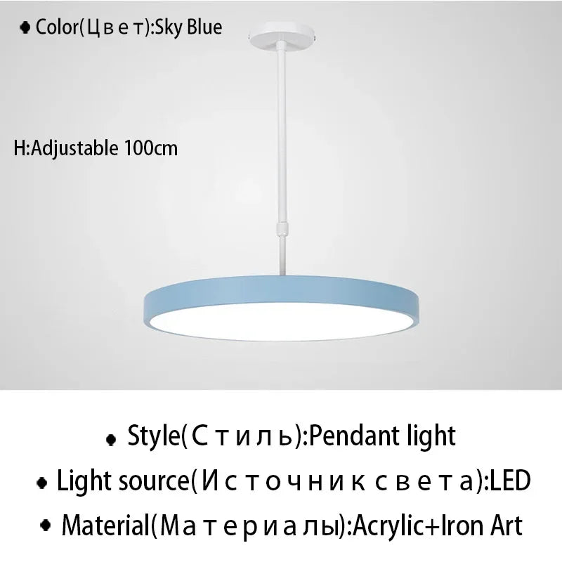 Afralia™ Modern LED Pendant Light - Macaron Circular Chandelier