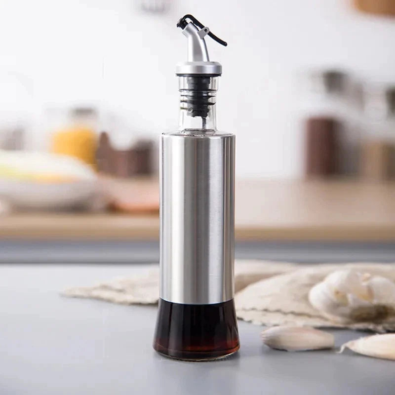 Afralia™ Stainless Steel Oil Bottle for Leak-proof Oil and Vinegar Storage