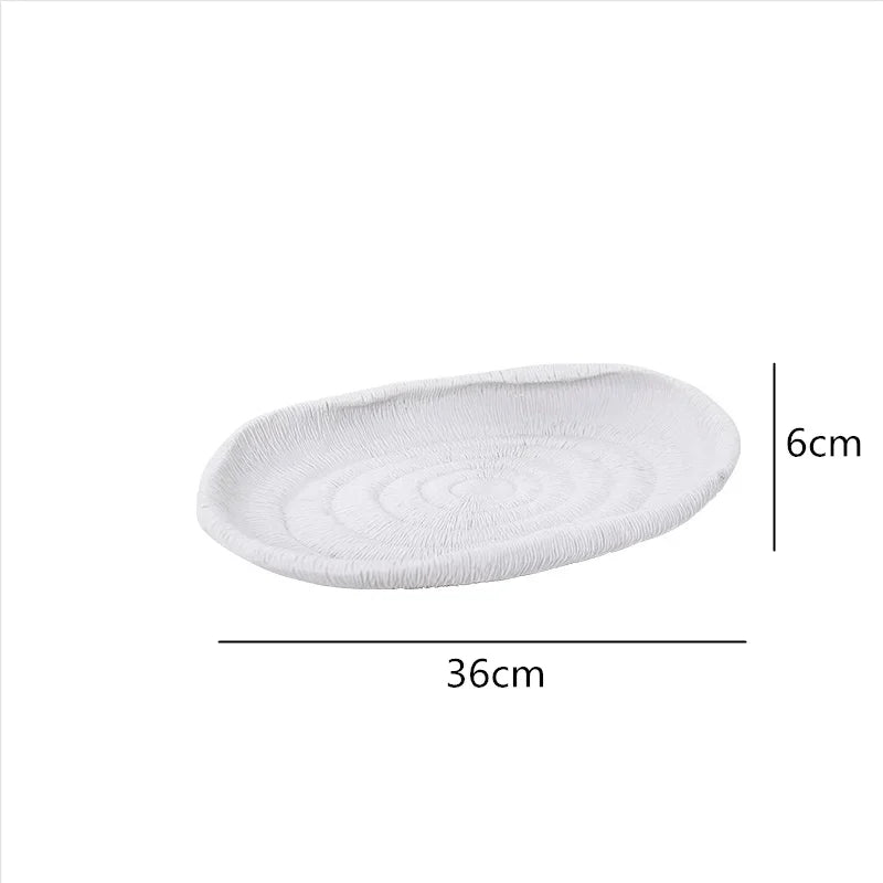 Afralia™ Resin Flower Vase and Tray Set - Modern Home Decoration