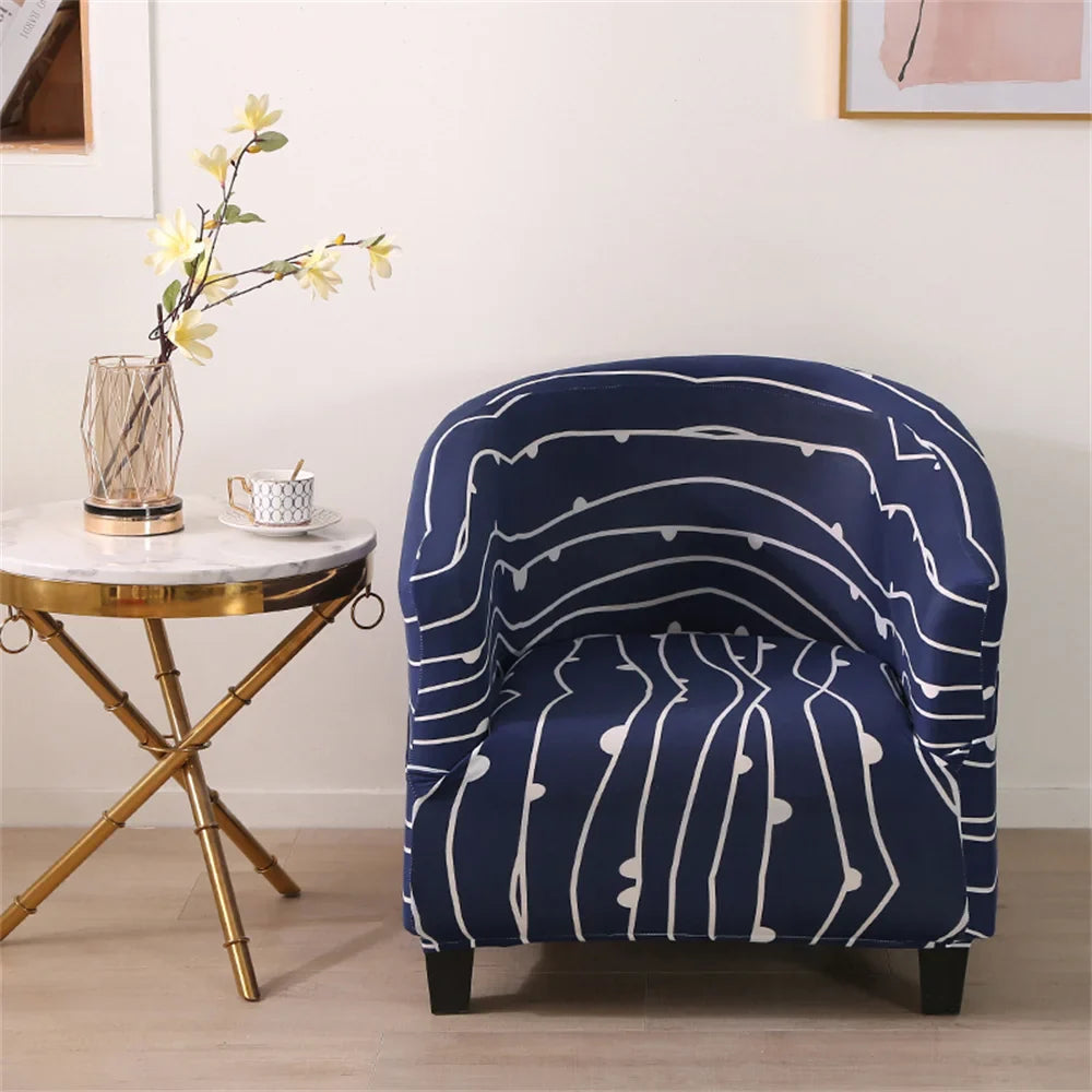 Afralia™ Printed Tub Chair Cover - Armchair Slipcover for Club Sofa