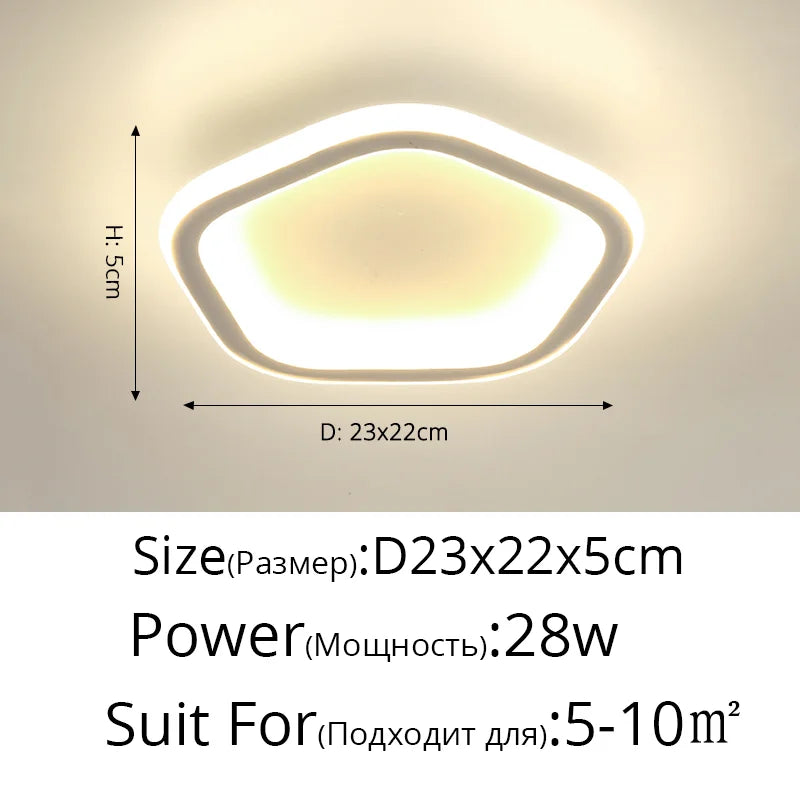 Afralia™ Square LED Ceiling Light 25cm Diameter for Home Kitchen Indoor Lighting