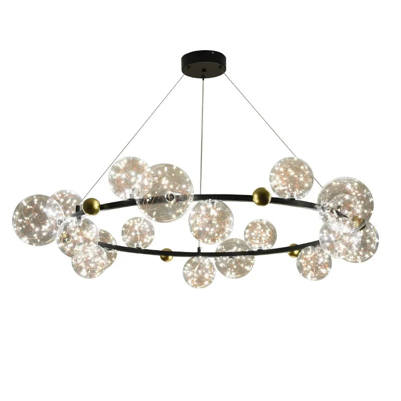 Afralia™ Modern Dimmable Metal Pendant Lights with Glass Globe for Dining Room & Bar