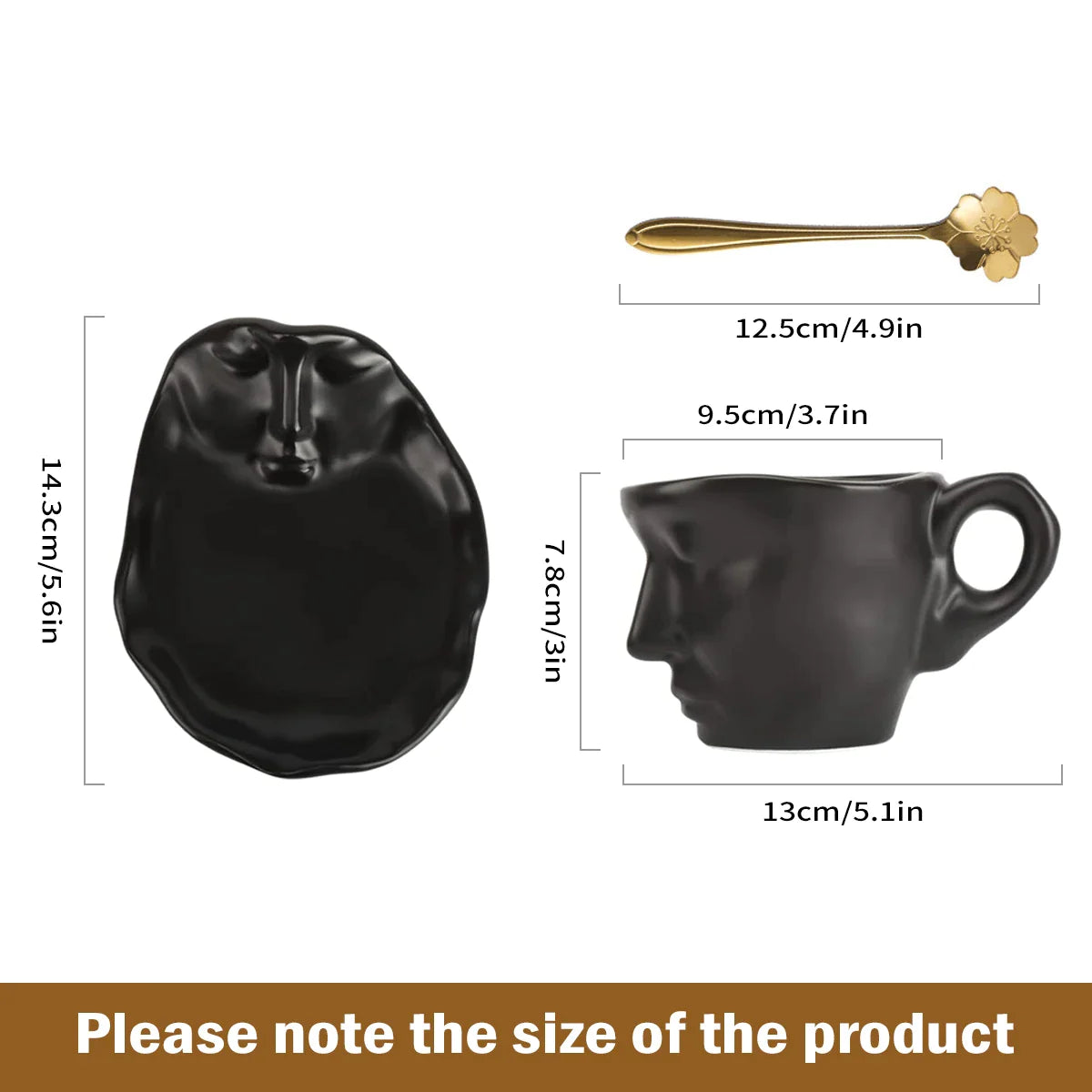 Afralia™ Ceramic Kissing Couple Tea Cup Set with Saucer and Spoon