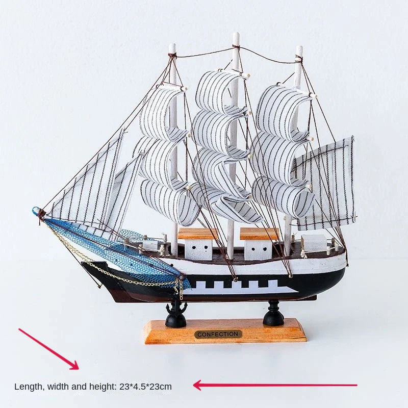 Afralia™ Wooden Sailboat Model: Nautical Office & Home Decor Crafts, Creative Gift for Any Occasion