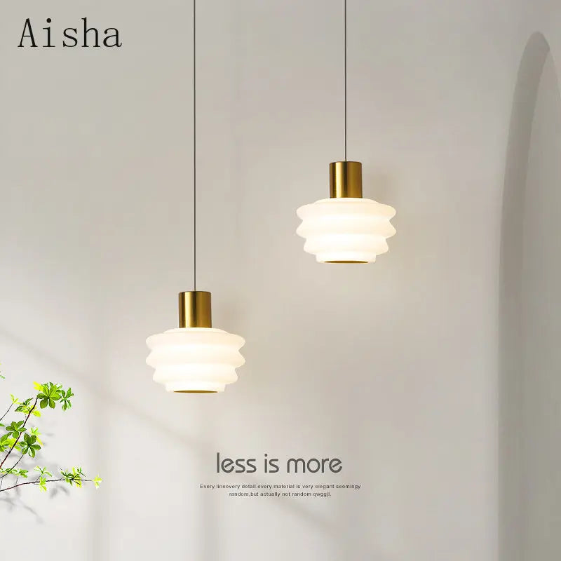 Afralia™ Acrylic LED Hanging Lamp for Minimalist Bedroom Decor