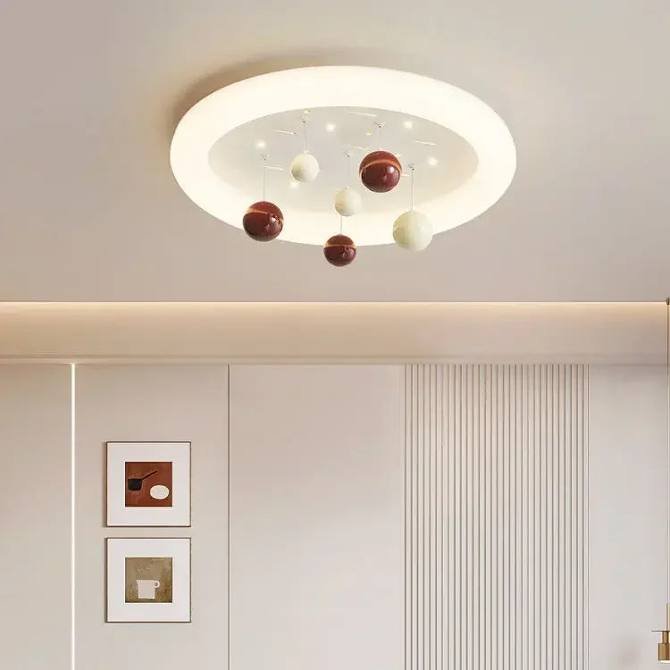 Afralia™ Kids Cloud Chandelier Light for Children's Room, Full Spectrum, Boys & Girls, Cream Style