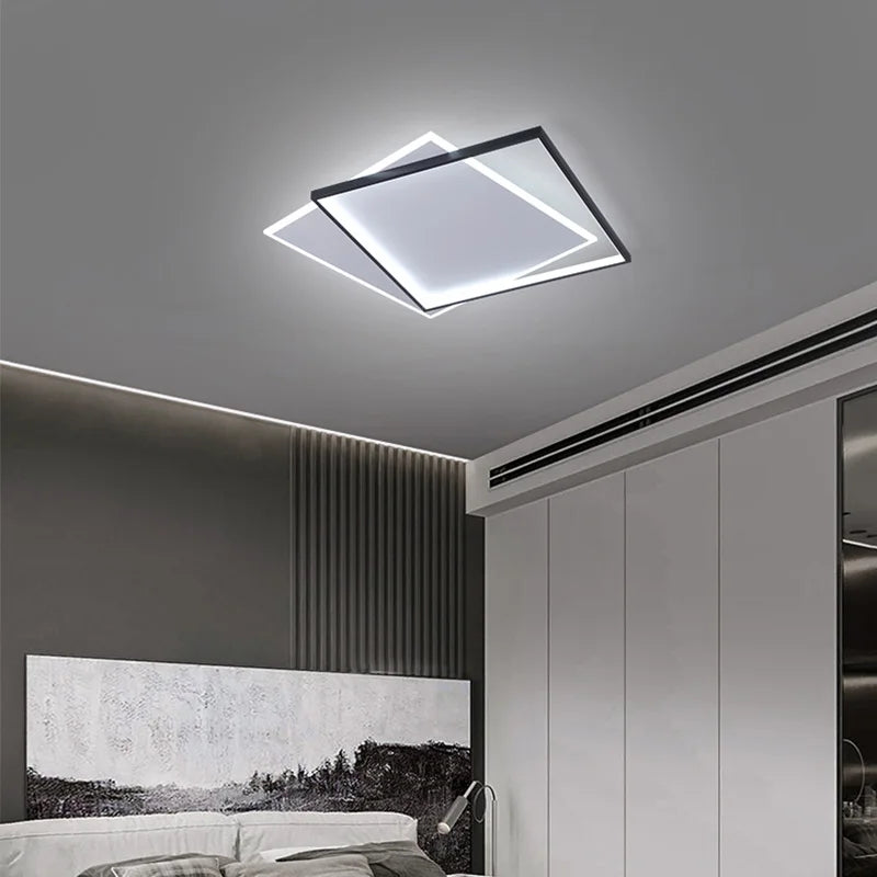 Afralia™ Simple Nordic Design Dimmable LED Ceiling Lights for Living Room, Kitchen, Bedroom