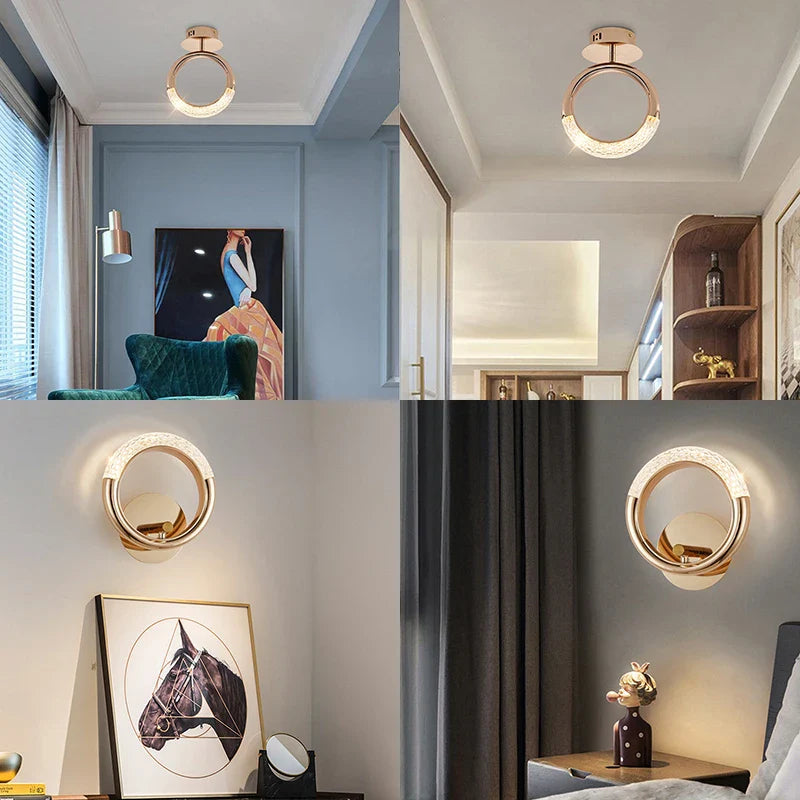 Afralia™ LED Ring and Moon Lamps Set - Modern Acrylic+Alloy Lighting Collection