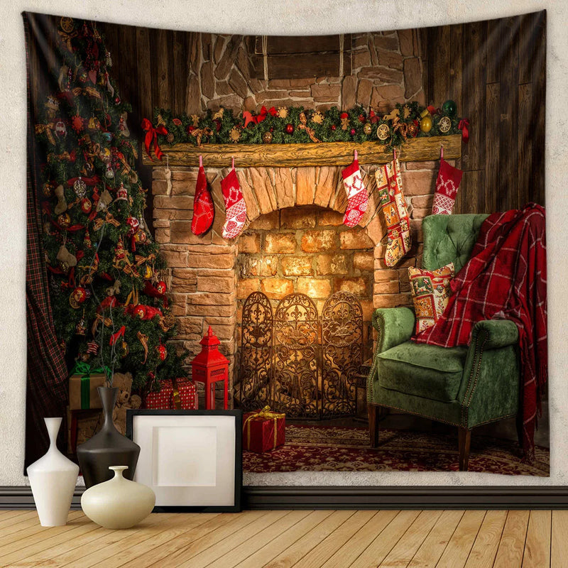 Afralia™ Christmas Tree Tapestry Wall Hanging for Festive Home Decor