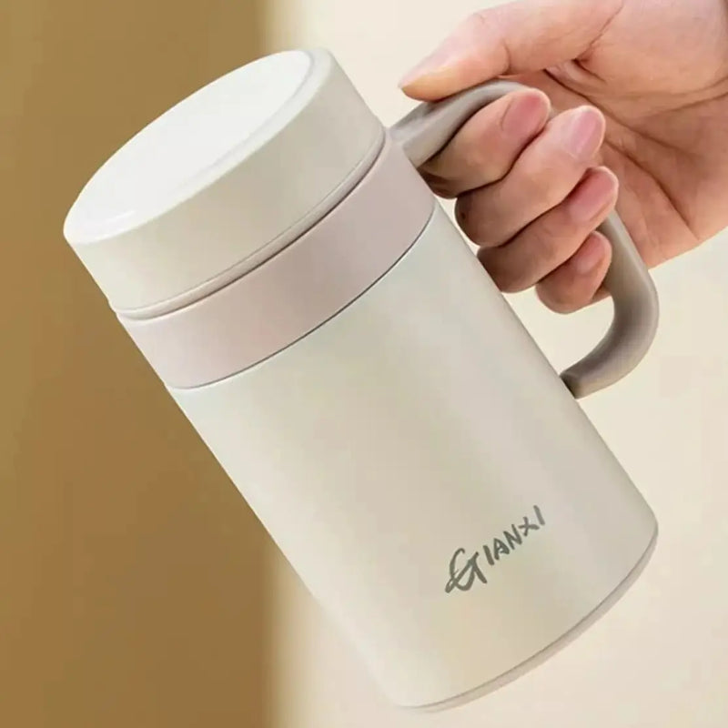 Afralia™ Stainless Steel Thermal Tea Separation Mug with Strap Handle