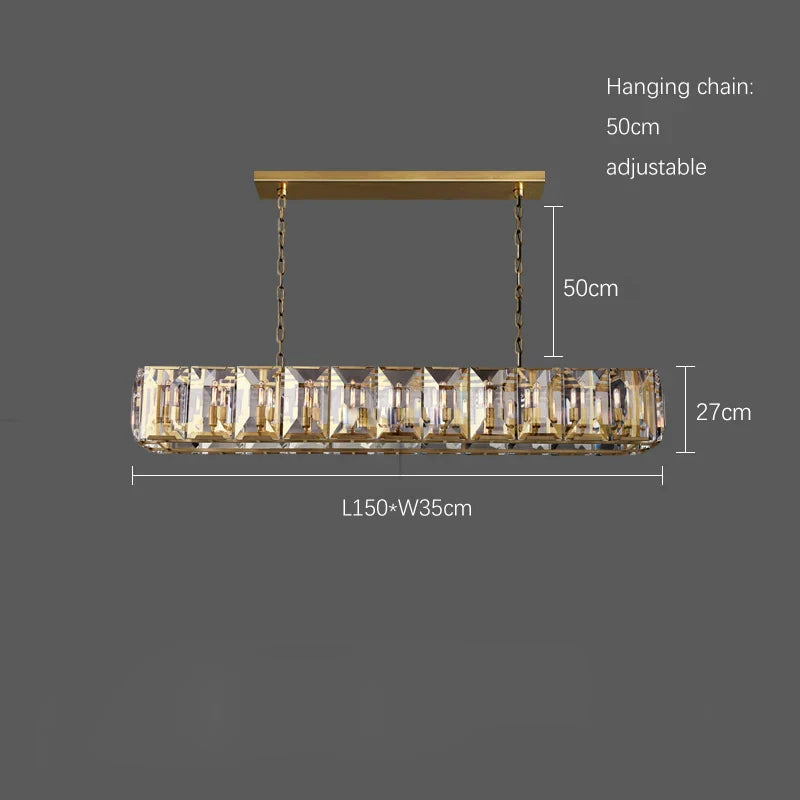 Afralia™ LED Crystal Chandelier Lustre Hanging Lamps for Dinning Room