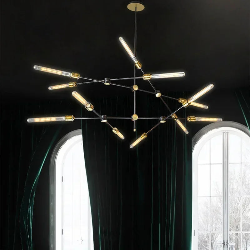 Afralia™ Retro Industrial Chandelier for Restaurant Living Room Bar Cafe Lighting