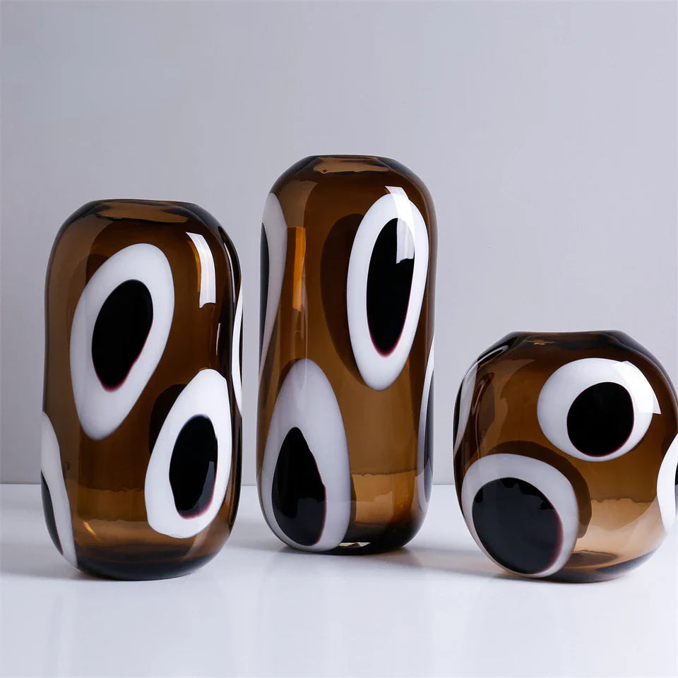 Afralia™ Transparent Spot Pattern Glass Vase for Home Decoration