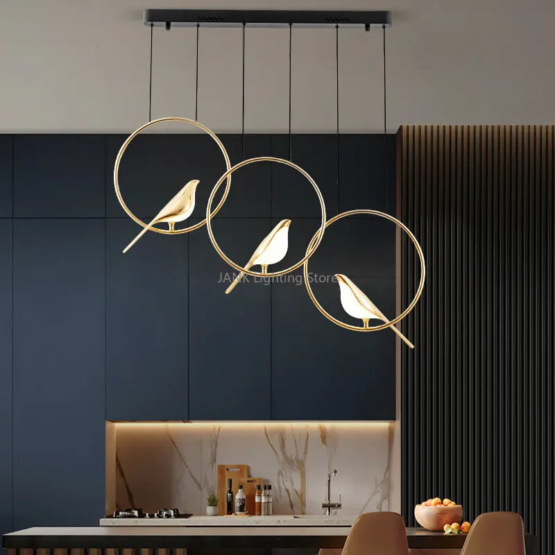 Afralia™ Magpie Bird Pendant Lamps for Home LED Chandelier & Wall Lamp