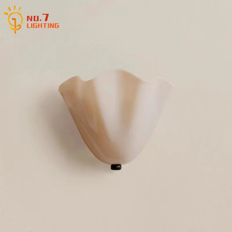 Afralia™ Colored Berry Glass Wall Lamp LED E14 Shell Art Decor for Living Room