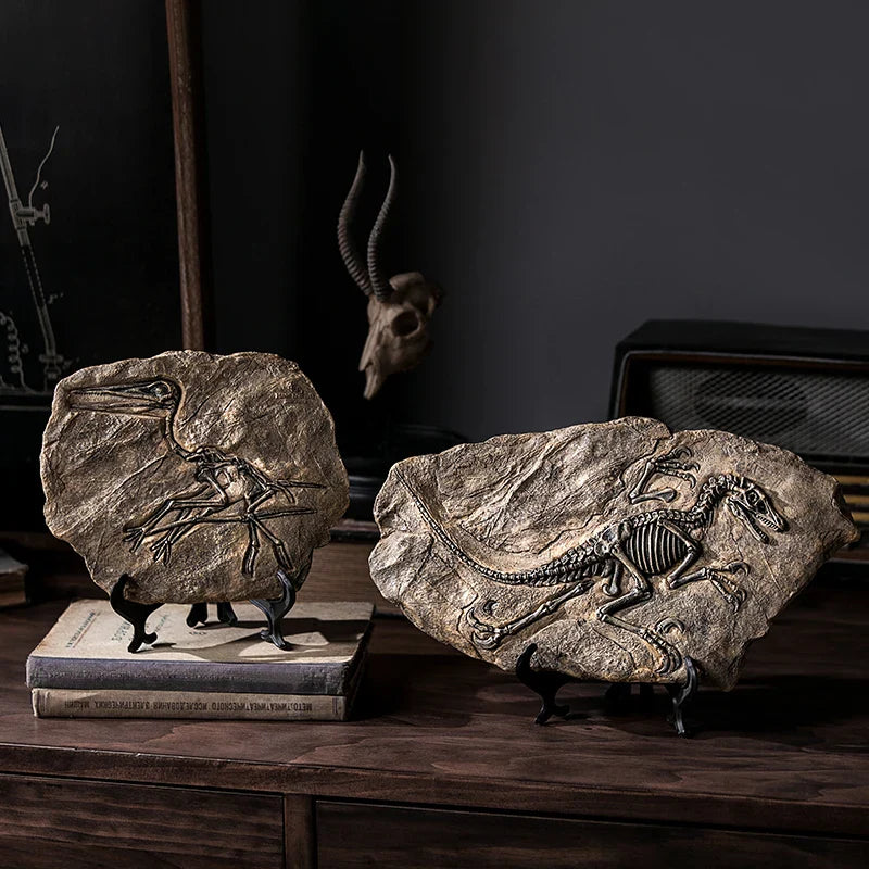 Afralia™ Dinosaur Fossil Resin Craft Figurine | Home Office Sculpture Decoration