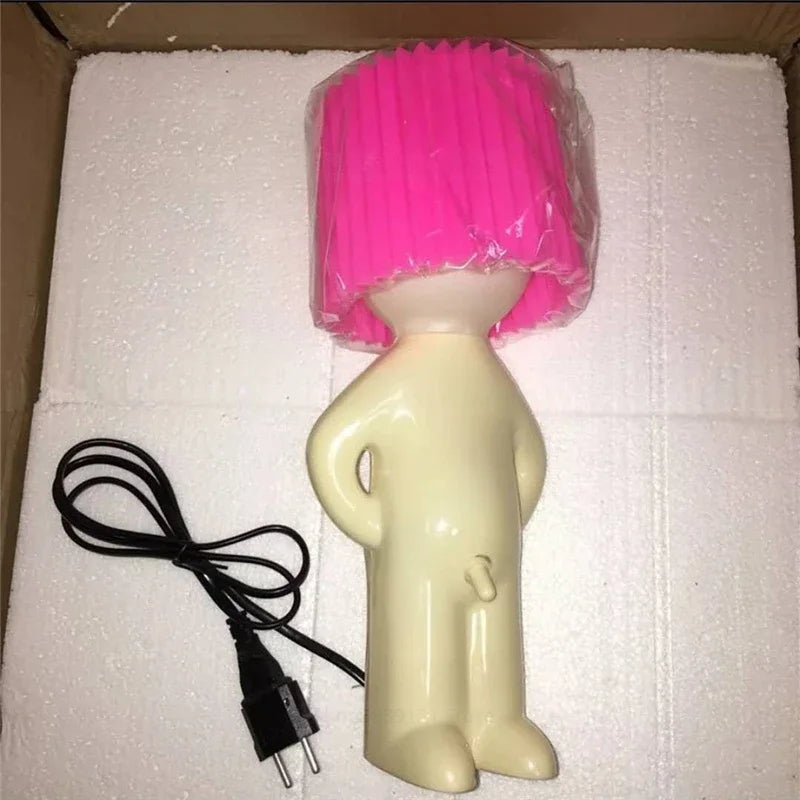 Afralia™ Night Glow Shy Man Lamp Kids Table Decor Festival Gift