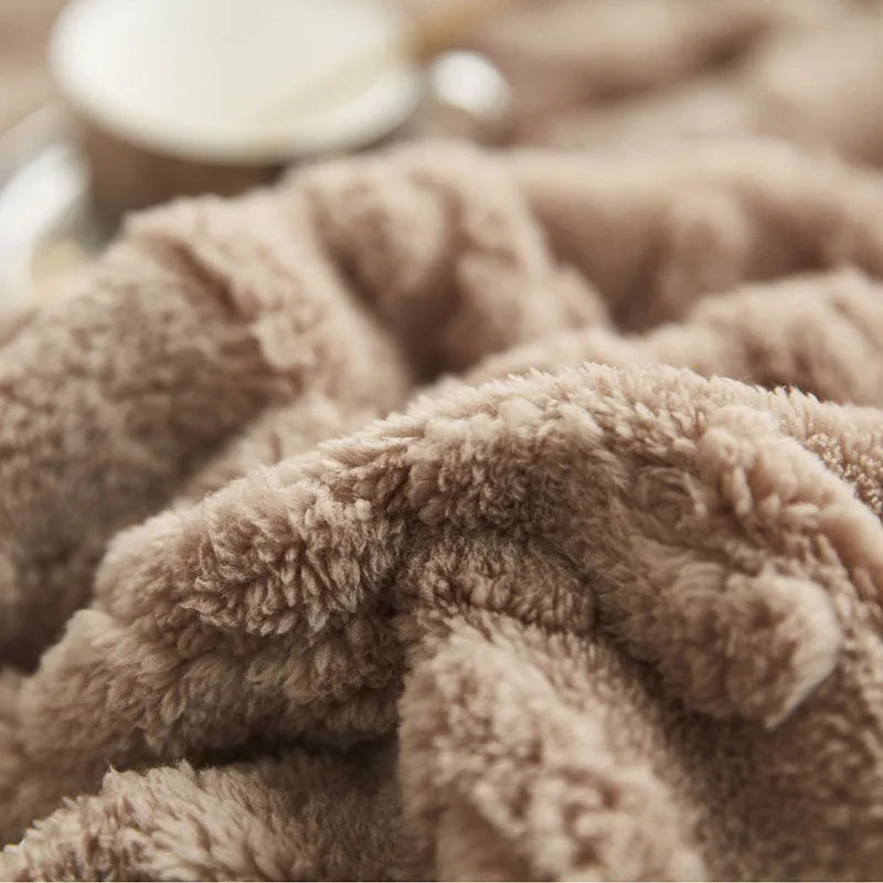 Afralia™ Cozy Jacquard Plush Blanket: Soft Winter Sofa Throw, Office Travel Nap Shawl