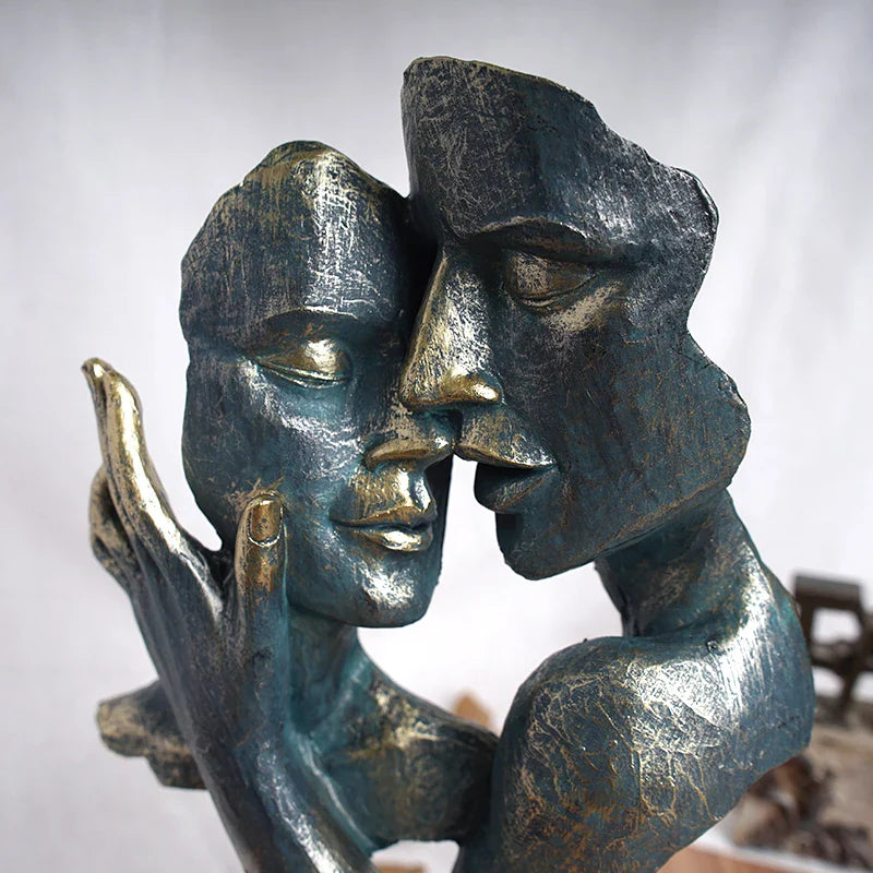 Afralia™ Loving Couple Resin Statue for Interior Decor and Valentine's Day Gift