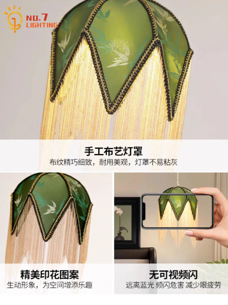 Afralia™ Copper Tassel Pendant Lights LED E27 Retro Luxury Hanging Lamp for Home Decor