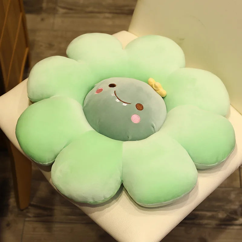 Afralia™ Sun Flower Plush Chair Cushion - Soft Cartoon Throw Pillow