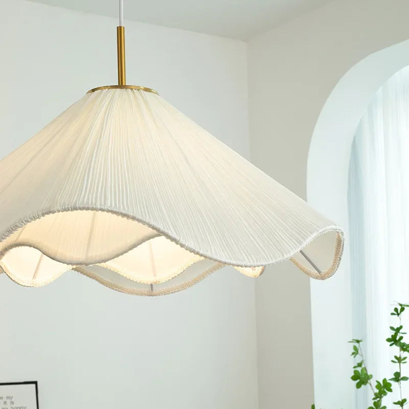 Afralia™ Nordic Fabric LED Chandelier Modern White E27 Pendant Lights Dining Room Art Decor