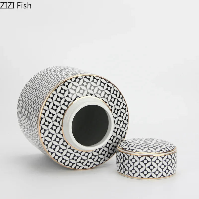 Afralia™ Handmade Ceramic Storage Jar with Lid for Tea, Spices, Home Decor