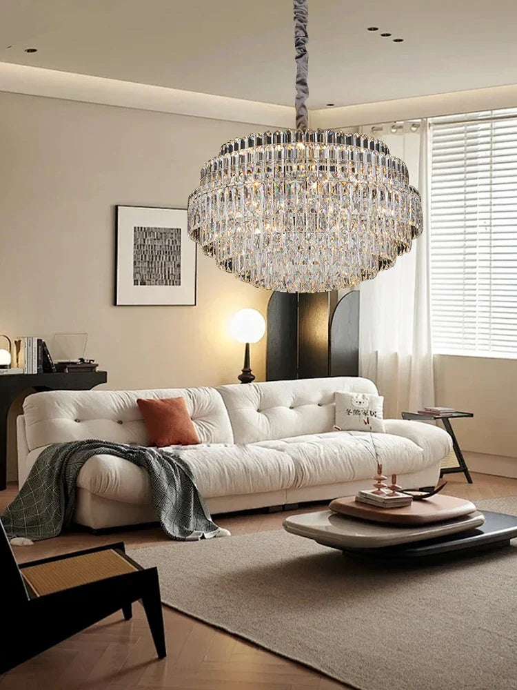 Afralia™ Round Silver Crystal Pendant Lights Creative Lighting 2025 - Home Decor Bedroom Renovated House