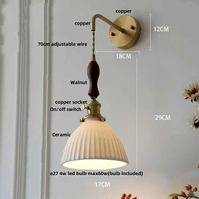 Afralia™ Ceramic Knob Wall Lights - Modern Nordic Style for Bedroom, Hallway, Bathroom